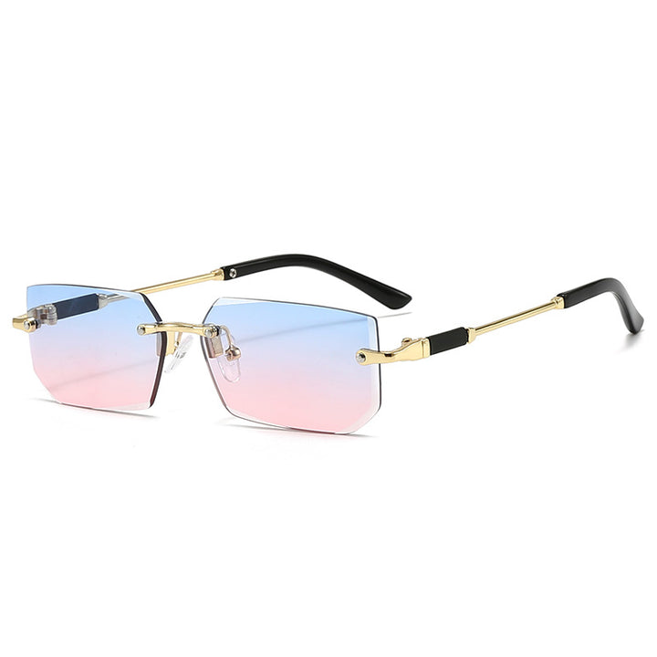 Damen elegante und modische Sonnenbrille mit transparentem Rahmen Karnz