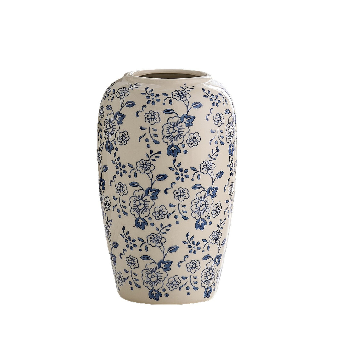 Dekorative Keramikvase mit floralen Muster Karnz
