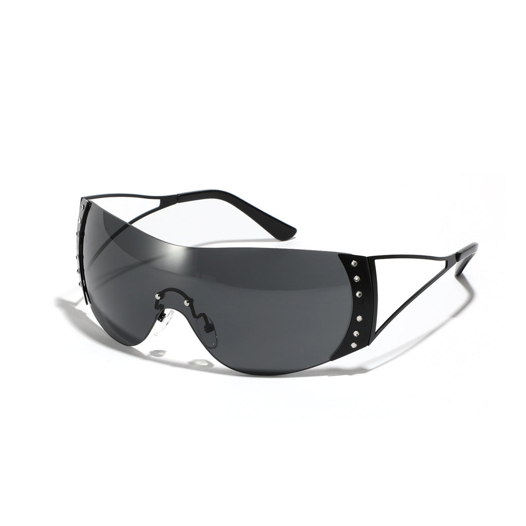 Damen futuristische Sonnenbrille mit stilvollem Rahmen und hochgradigem UV-Schutz Karnz