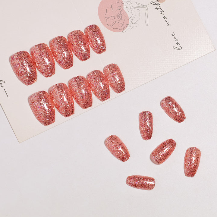 Glitzerndes Acryl Press-On-Nägel Set Karnz