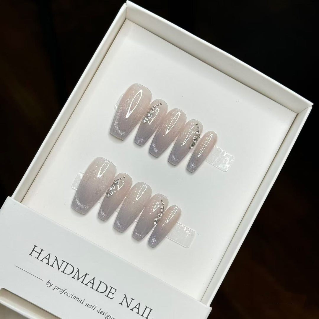 Handgemachtes elegantes Ombre Press-On-Nägel-Set