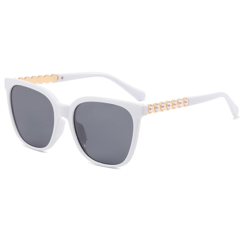 Damen Oversize-Sonnenbrille mit eleganter Perlenschmuck-Verzierung Karnz