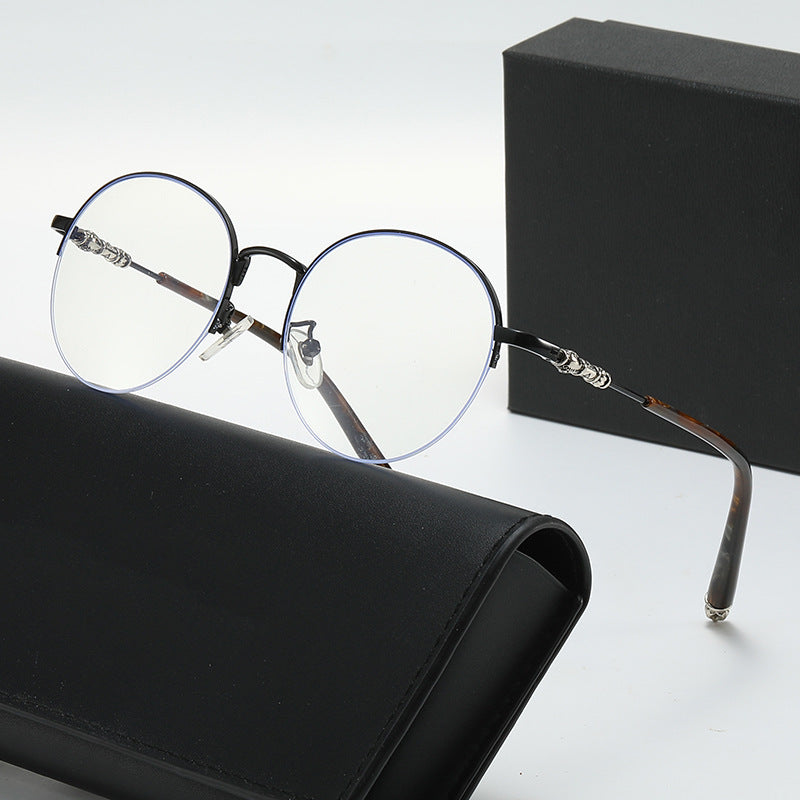 Damen runde Sonnenbrille mit elegantem Metallrahmen und komfortablen Nasenpads Karnz