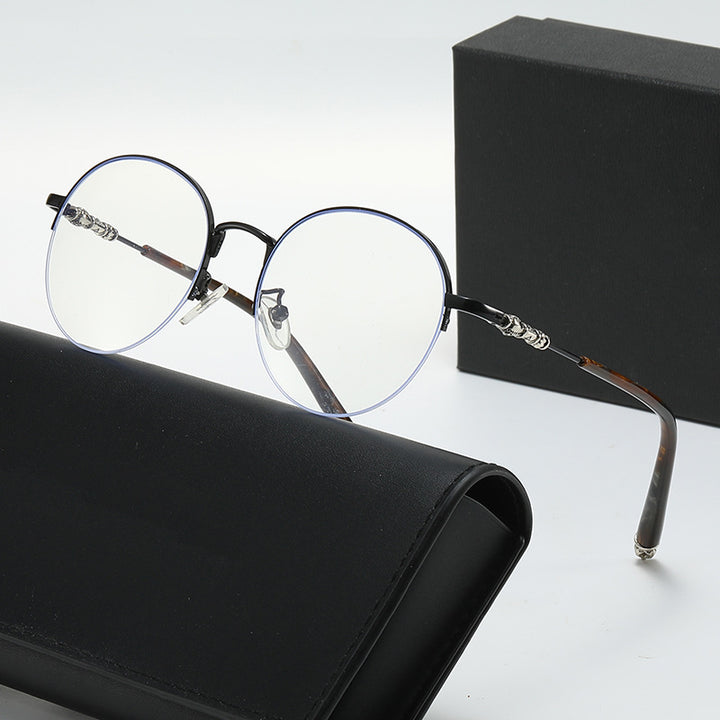 Damen runde Sonnenbrille mit elegantem Metallrahmen und komfortablen Nasenpads Karnz