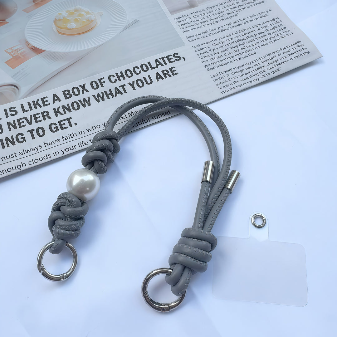 Eleganter geknoteter Leder-Schlüsselanhänger Halter Karnz