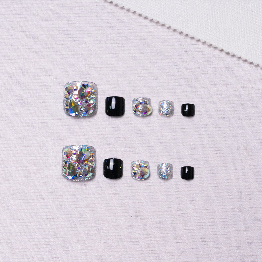 Glamouröse Strass Pediküre Nagelkunst  1791110395