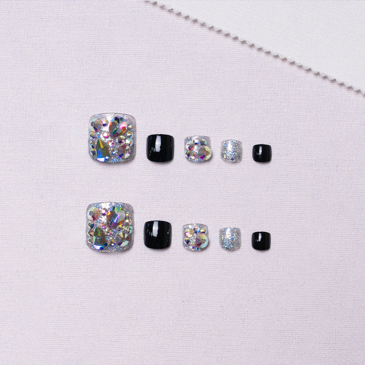 Glamouröse Strass Pediküre Nagelkunst  1791110395