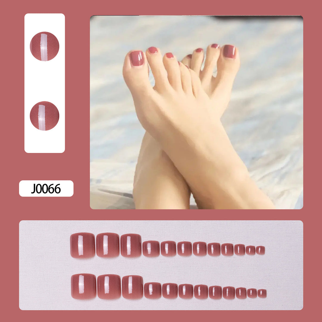 Glitzernde French Tip Zehennagelkunst