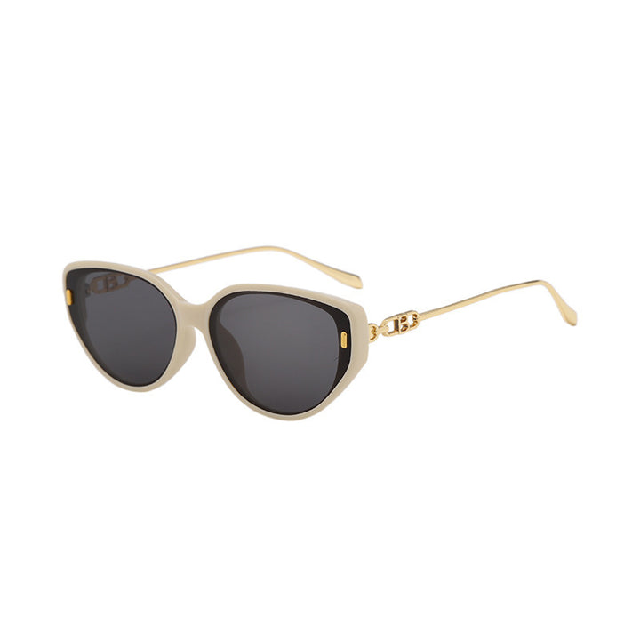 Damen Designer-Sonnenbrille mit filigranem Metallrahmen und außergewöhnlichem Cat-Eye-Design Karnz
