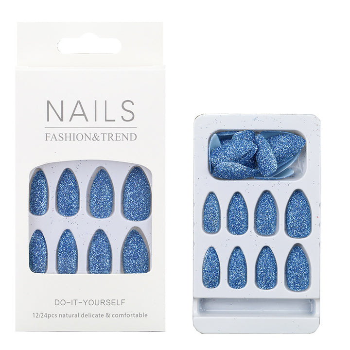 Glitzernde mandelförmige Press-On Nagelspitzen Karnz