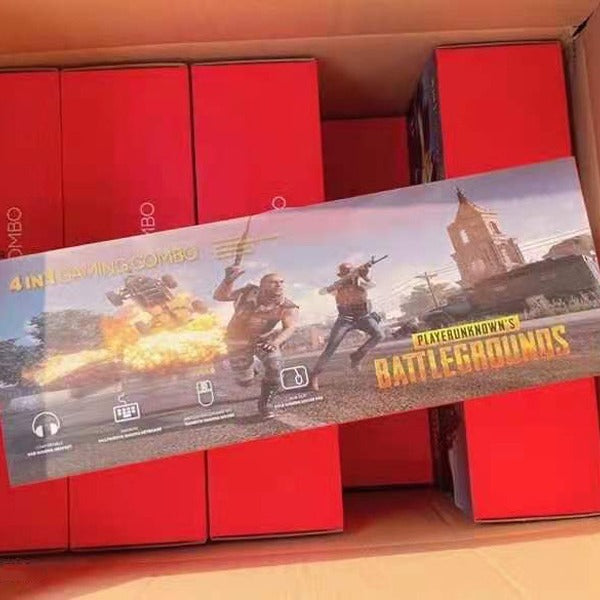 4-in-1 Gaming-Zubehörset mit beleuchteter Tastatur, Präzisionsmaus, Gaming-Headset und Mauspad Karnz
