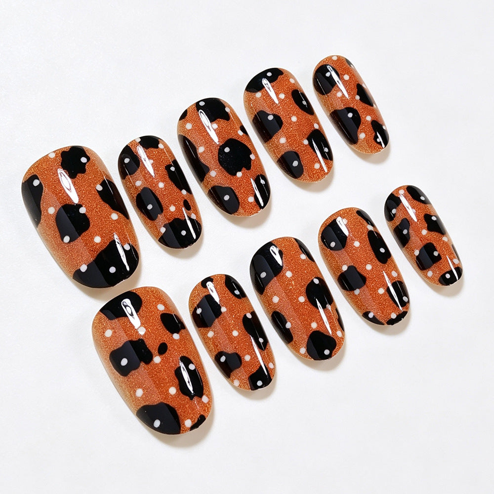 Künstlerische Leopardenmuster Presse-auf-Nagelkunst Karnz