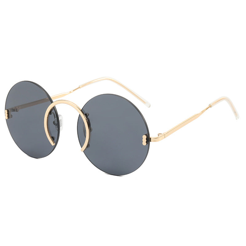 Damen modische runde Sonnenbrille mit innovativem Metallrahmen Karnz