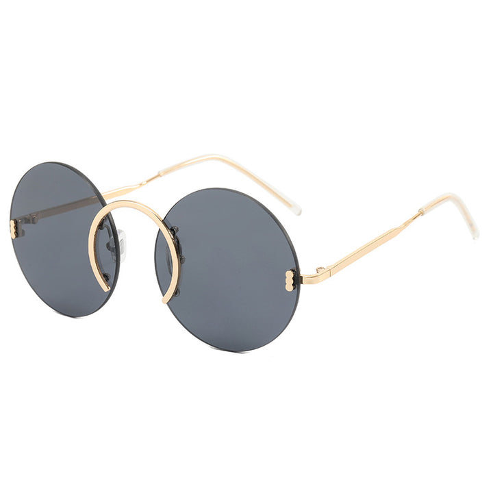 Damen modische runde Sonnenbrille mit innovativem Metallrahmen Karnz
