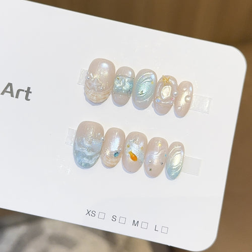 Kunstnagel Set mit Maritimem Design Karnz