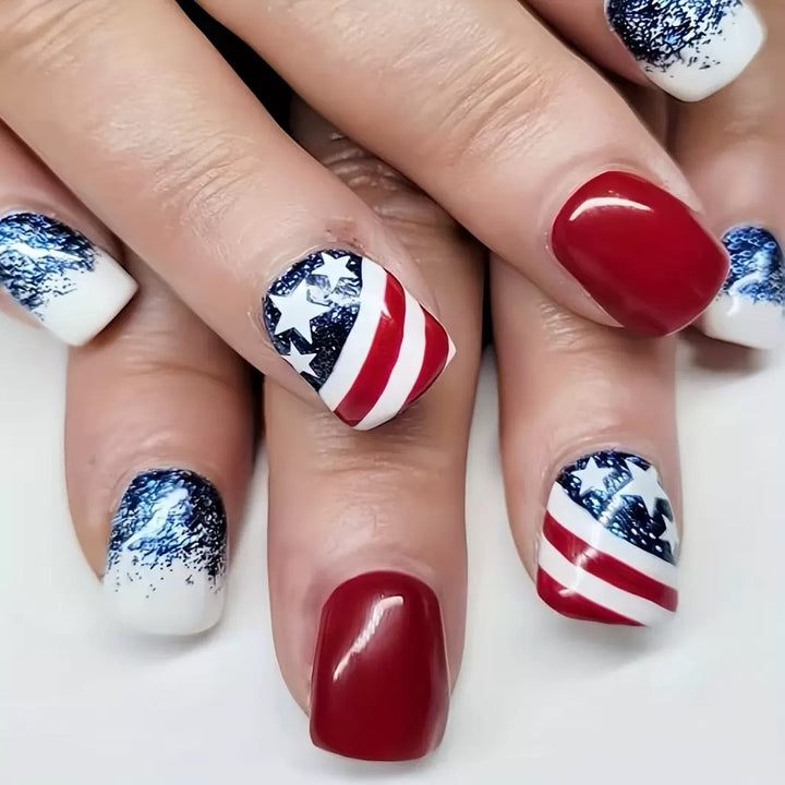 Patriotische Gel-Nagelkunstverlängerungen Karnz