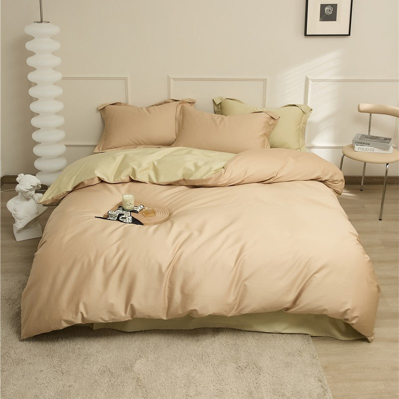 Wendbare Bettgarnitur aus Baumwoll‑Renforcé mit Soft‑Finish, verdecktem Reißverschluss und extra Kissenbezügen