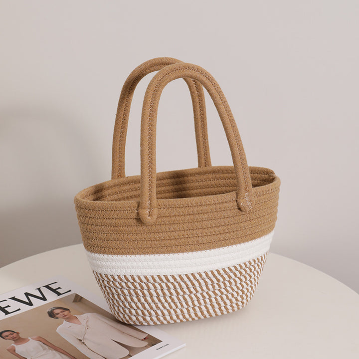 Damen Modische Strandtasche aus geflochtenem Damenmaterial Karnz