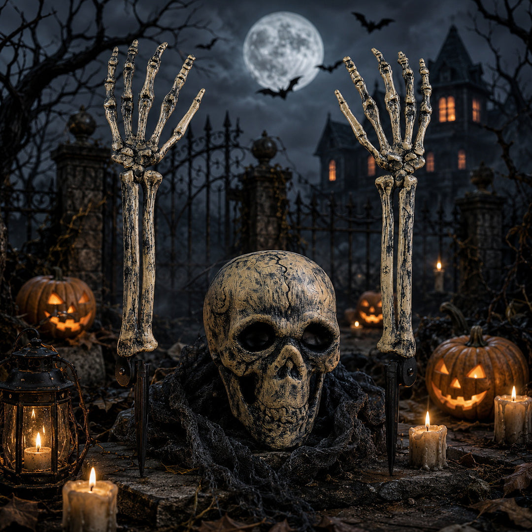 Gruselige Halloween Deko-Skelett-Baumstämme Karnz