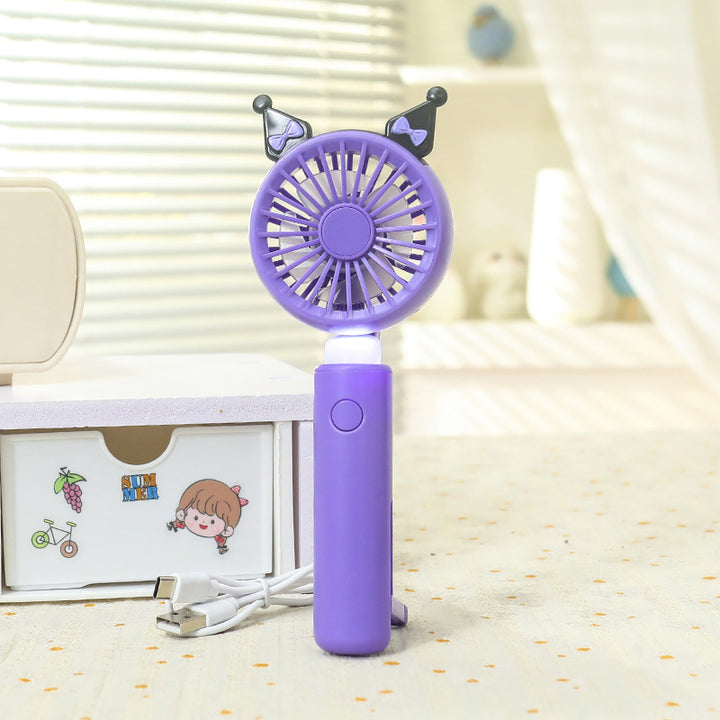 Damen Tragbarer Handventilator mit LED-Beleuchtung und süßem Tierdesign Karnz