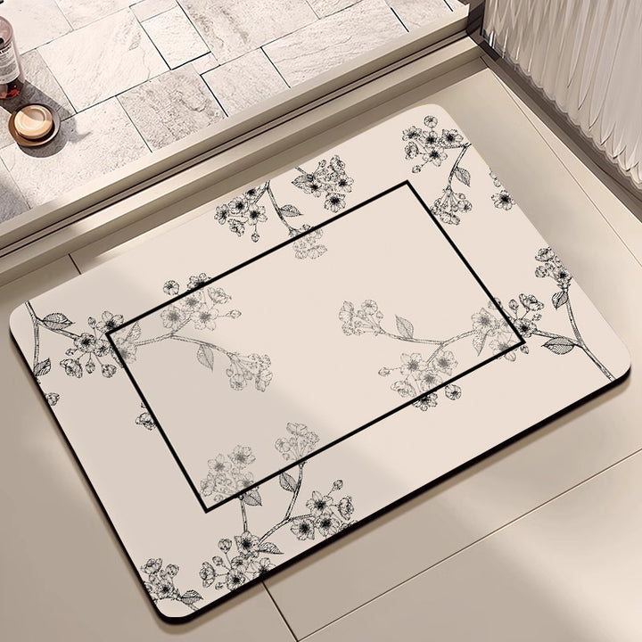 Blumenmuster Badezimmermatte Karnz