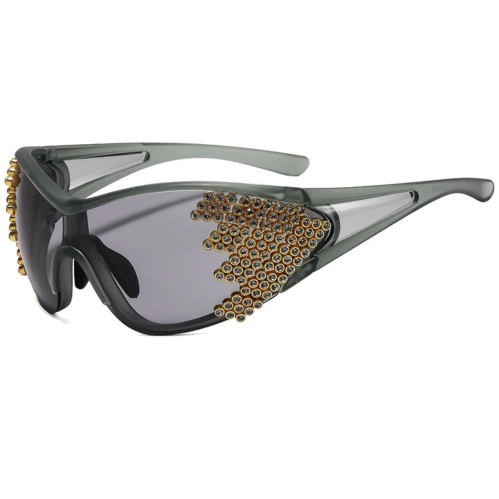 Damen Sportliche Sonnenbrille mit funkelndem Dekor Karnz