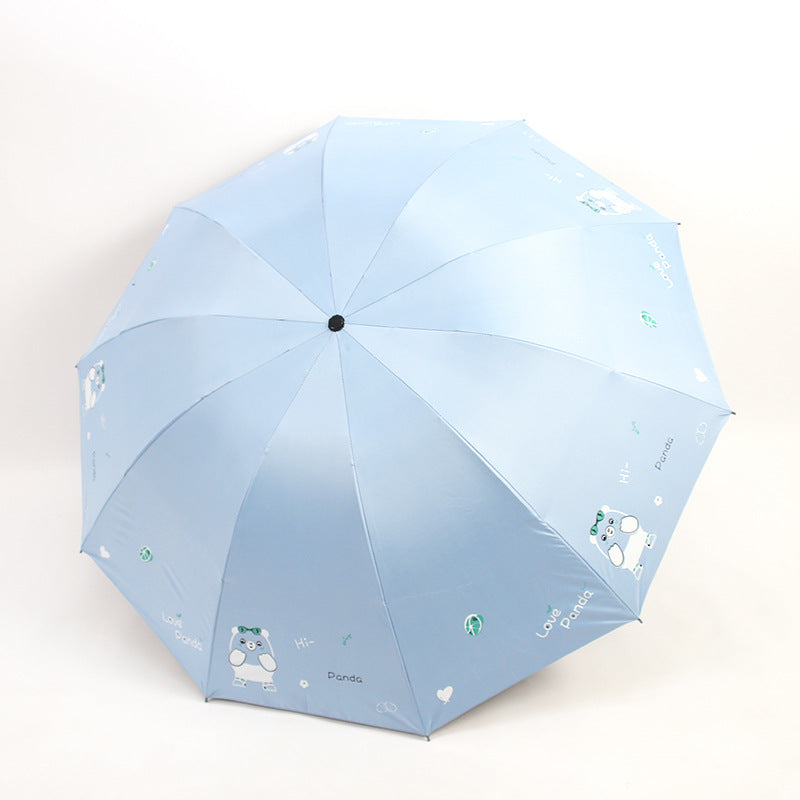 Damen Faltbarer Regenschirm mit niedlichem Panda-Motiv Karnz