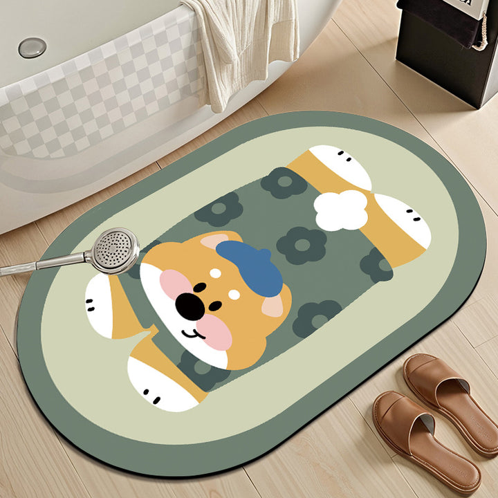 Niedlicher Cartoon Hund Badezimmermatte Karnz