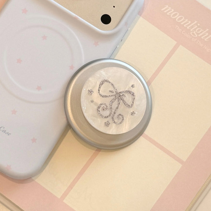 Stilvoller Smartphone Fingerhalter mit Glitzer Schleifendesign Karnz