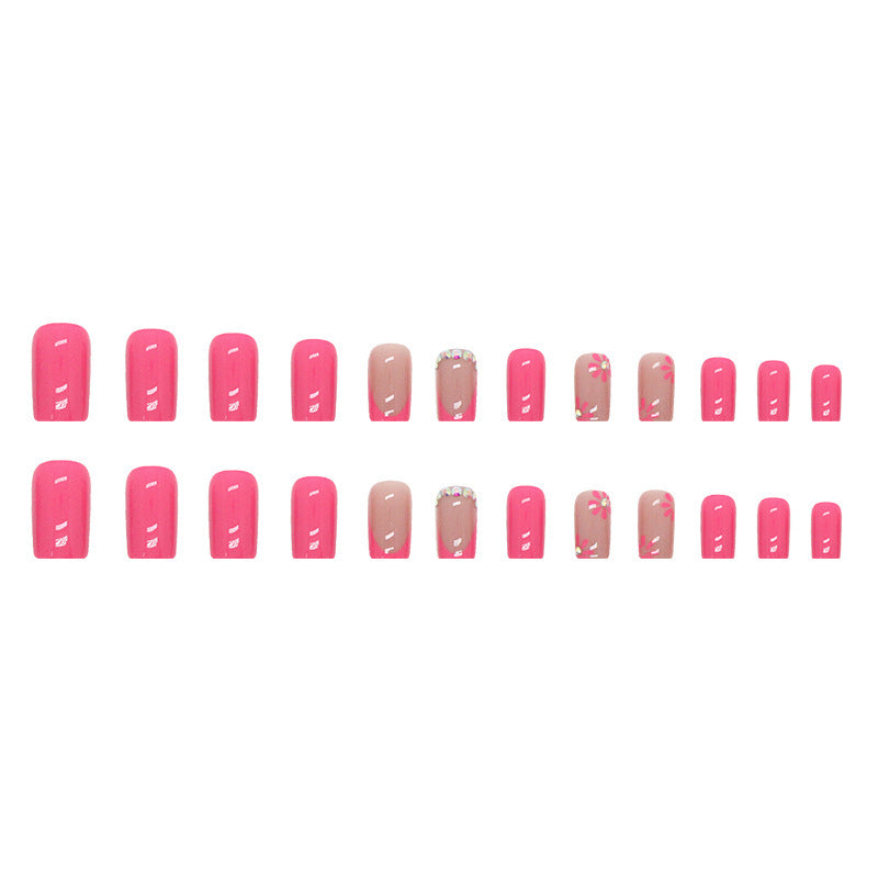 Künstlerische florale Press-On-Nageldesigns Karnz