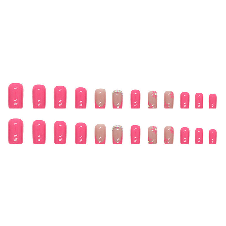 Künstlerische florale Press-On-Nageldesigns Karnz