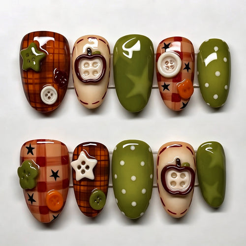 Kreative saisonale thematische Press-On Nägel
