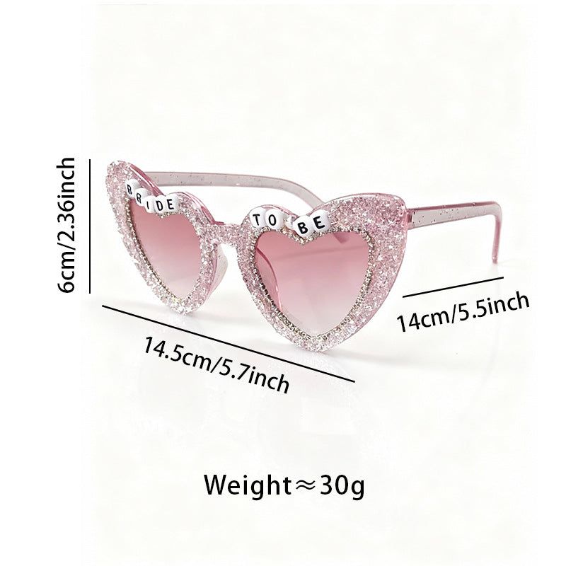 Rhinestone-beschmückte Herz-Sonnenbrille Karnz