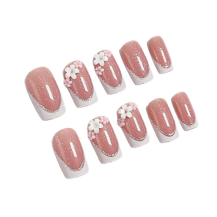 Dekorative florale Nagelkunstverlängerungen Karnz