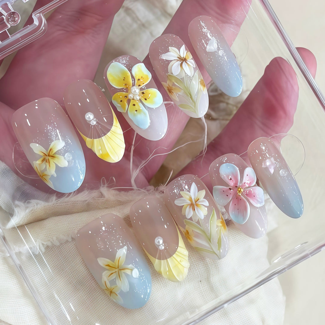 Künstlerisches Florales Nageldesign-Kit