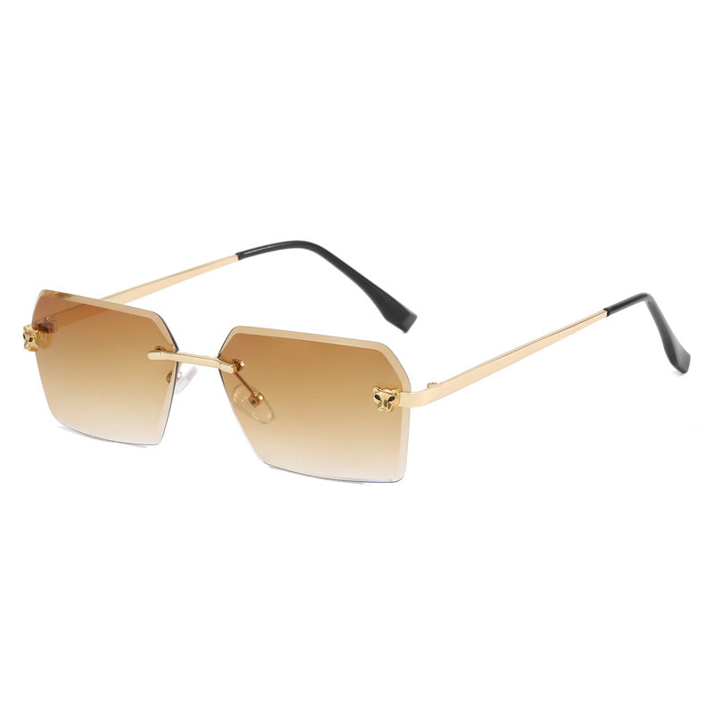 Damen modische quadratische Sonnenbrille mit elegantem Metallrahmen Karnz