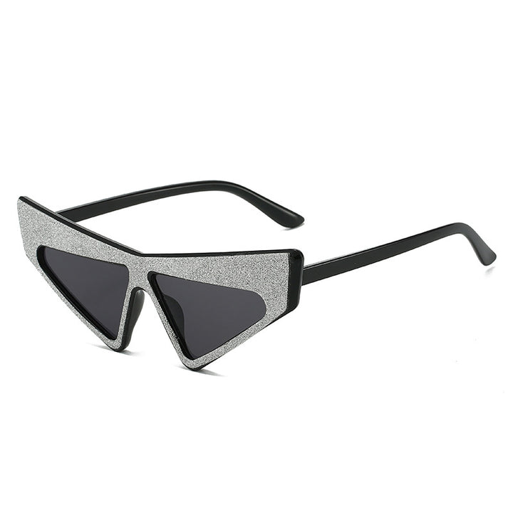 Damen futuristische Sonnenbrille mit glitzerndem Rahmen Karnz