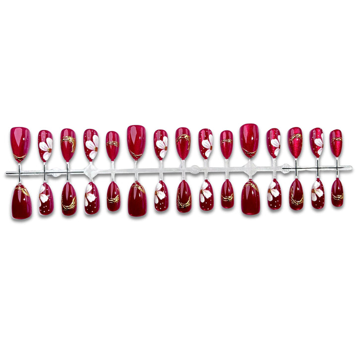 Künstlerisches Floral Press-On Nagelkunst Set