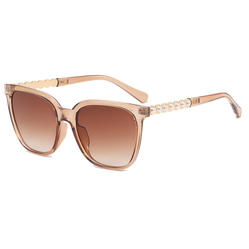 Damen Oversize-Sonnenbrille mit eleganter Perlenschmuck-Verzierung Karnz