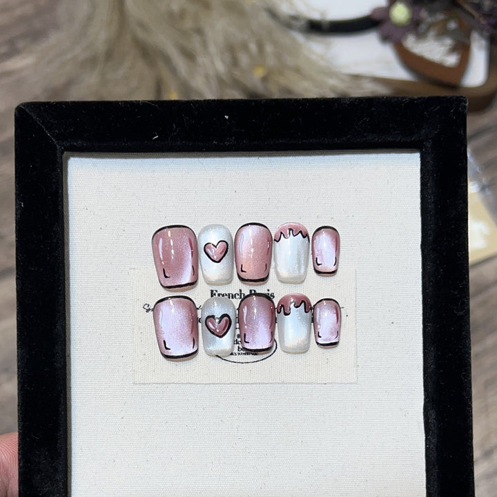 Romantisches Press-On Nagelset Karnz