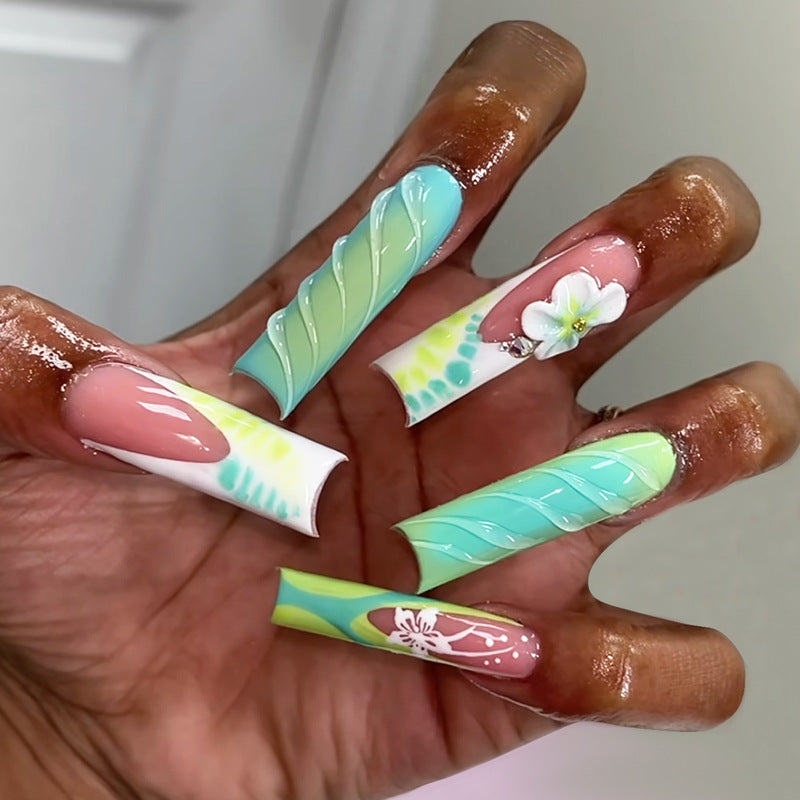 Floral-Themed Press-On Nagel Kunst Set Karnz