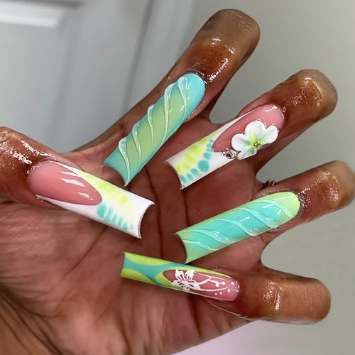 Floral-Themed Press-On Nagel Kunst Set Karnz