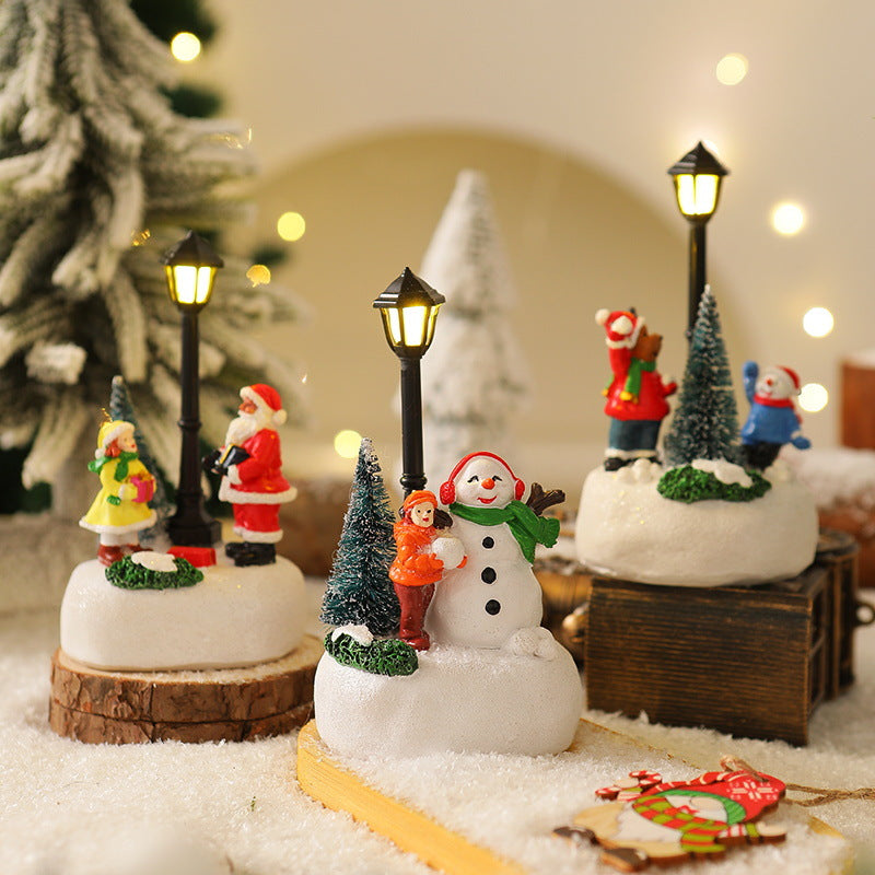 Beleuchtete Weihnachtsfigur mit Weihnachtsbaum Karnz