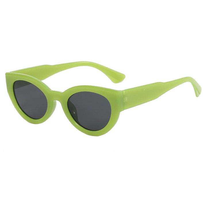 Damen modische quadratische Sonnenbrille mit verspiegelten Gläsern Karnz