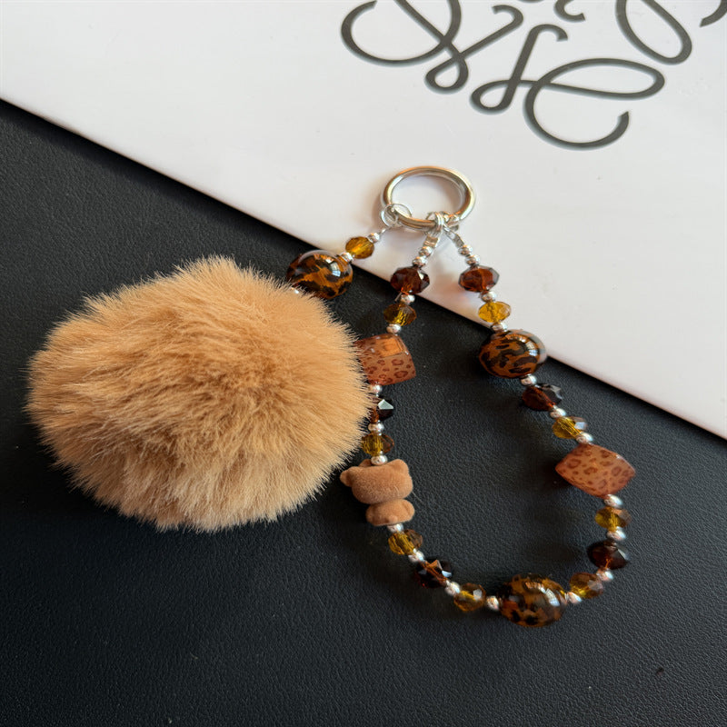 Verspielt Faux Fur Pom Pom Schlüsselanhänger Karnz