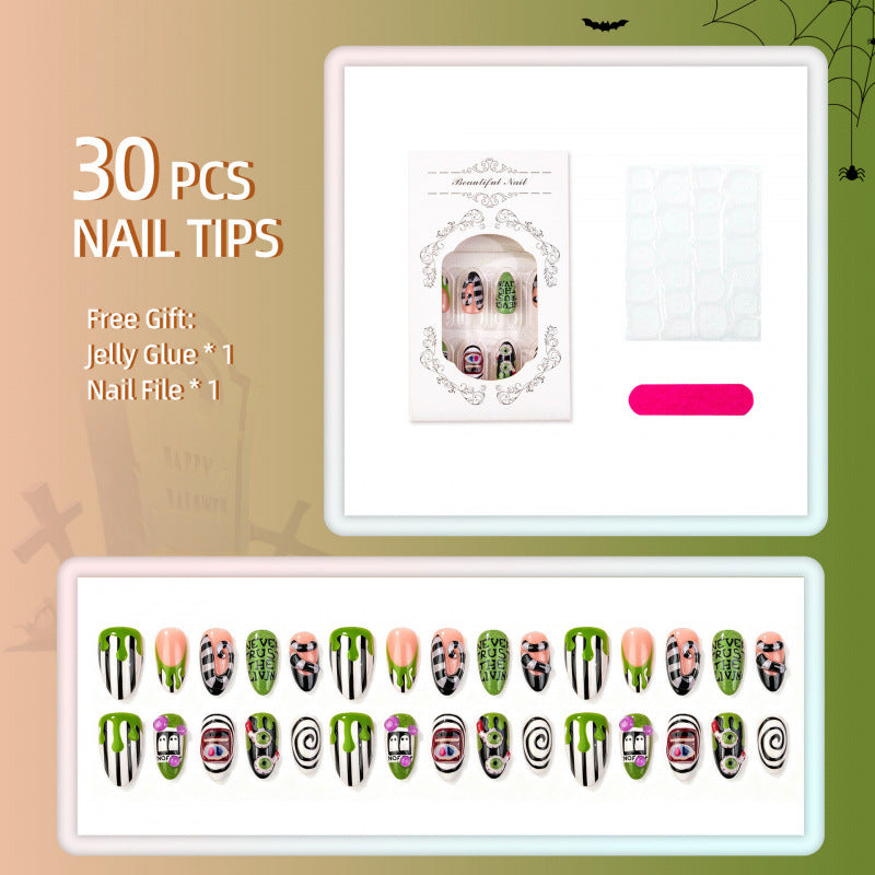 Halloween-Themen Press-On Nagelkunst Set