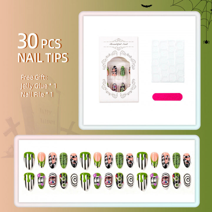 Halloween-Themen Press-On Nagelkunst Set
