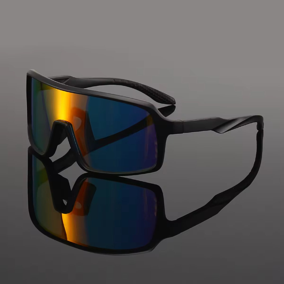 Damen modische Sonnenbrille im futuristischen Design mit großflächigen Gläsern Karnz