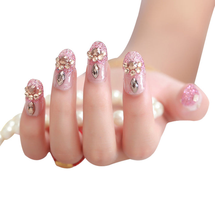 Glamouröse, mit Kristallen verzierte Press-On Nagelset