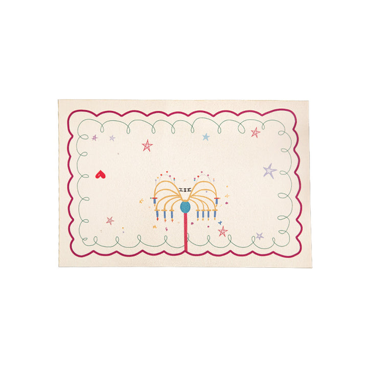 Gewebte Tischmatte aus Baumwollmix mit illustrativem Stern- und Palmenmotiv